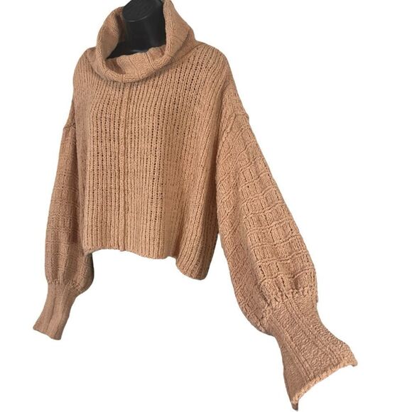 Free People Be Yours Cowl Neck Sweater Camel - Picture 5 of 12